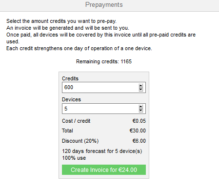Pre-payments